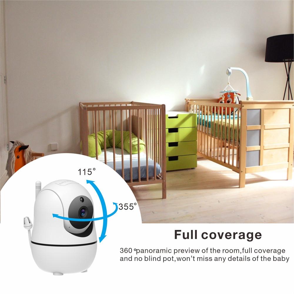 360-Degree Rotating Baby Monitor With Night Vision And Intercom