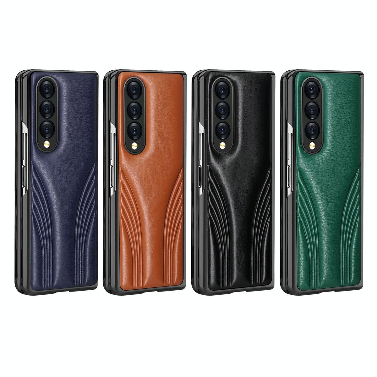 Embossed Folding Case For Samsung Galaxy Z Fold 4 - Blue