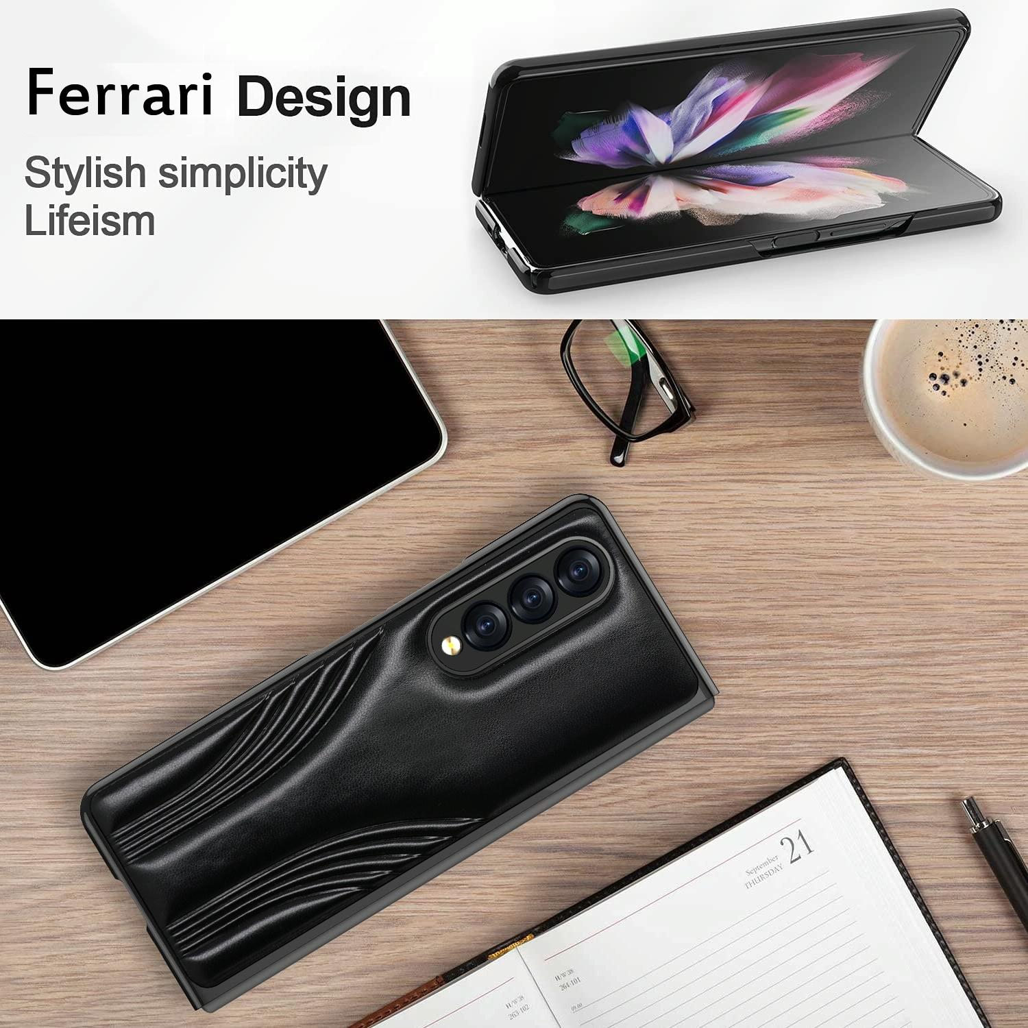 Embossed Folding Case For Samsung Galaxy Z Fold 4 - Blue