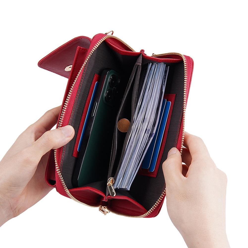 Adjustable Crossbody Phone Bag With Multi Card Slots - Pink