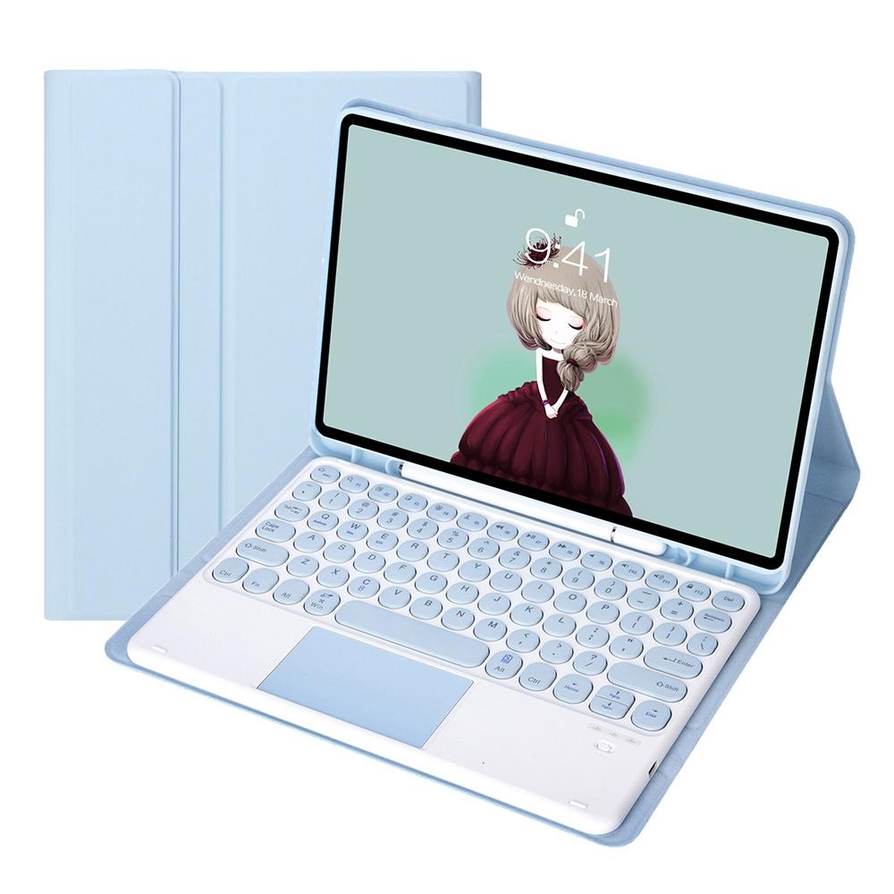 Detachable Bluetooth Keyboard Leather Case For Ipad Air 4 / 5 With Touch Control And Skin Feel Texture - Light Green