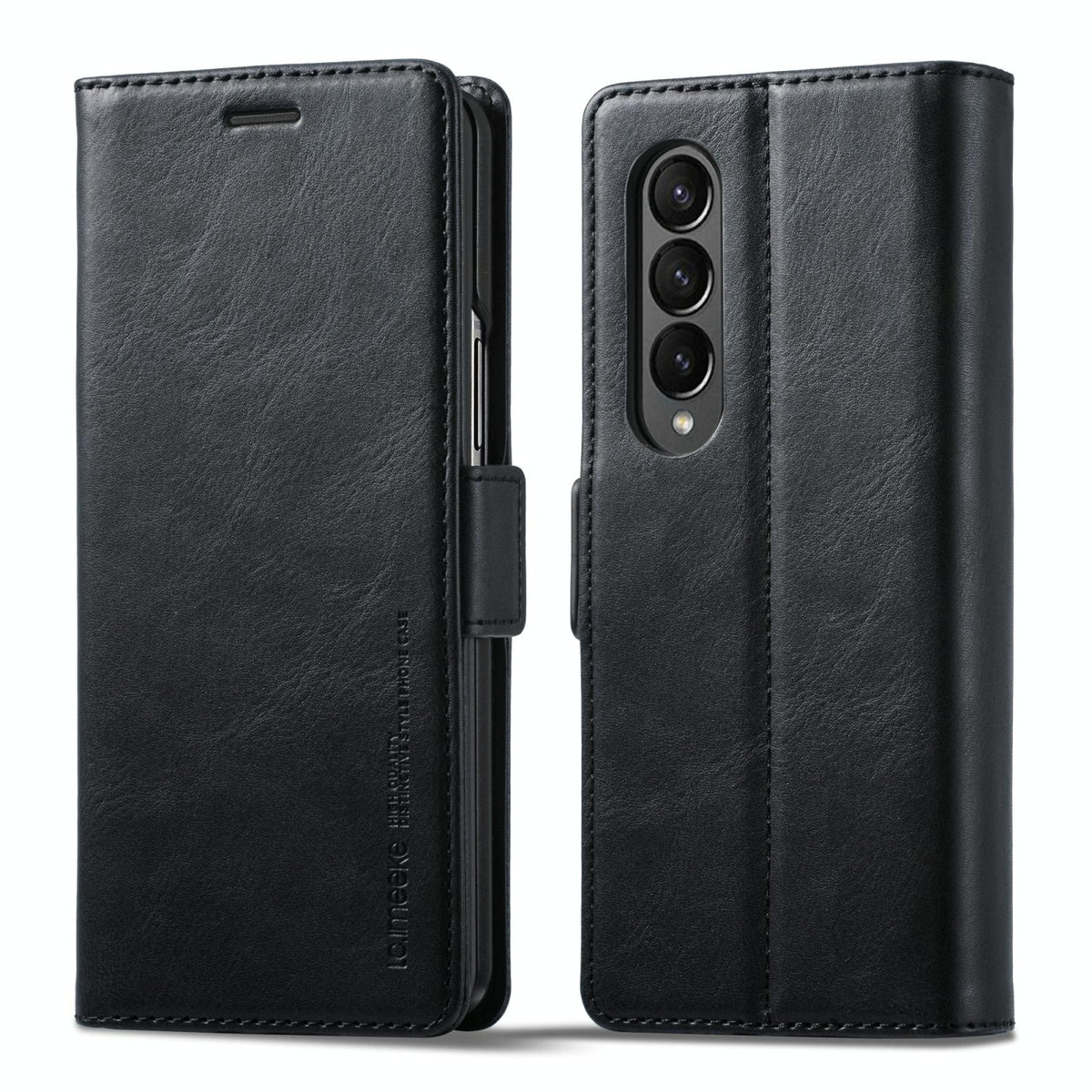 For Samsung Galaxy Z Fold4 5G Rfid Leather Phone Case - Secure &amp; Stylish - Black