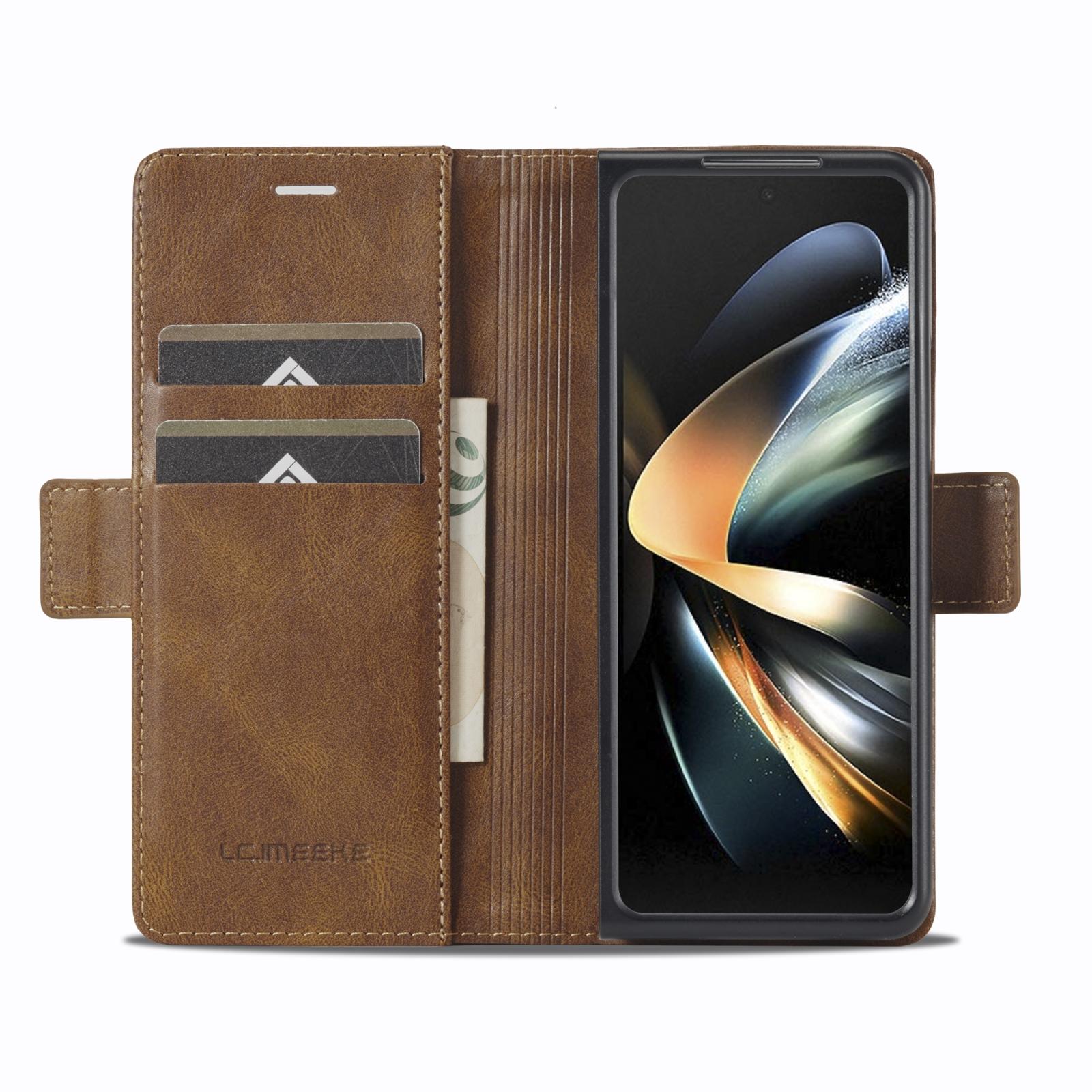For Samsung Galaxy Z Fold4 5G Rfid Leather Phone Case - Secure & Stylish - Black