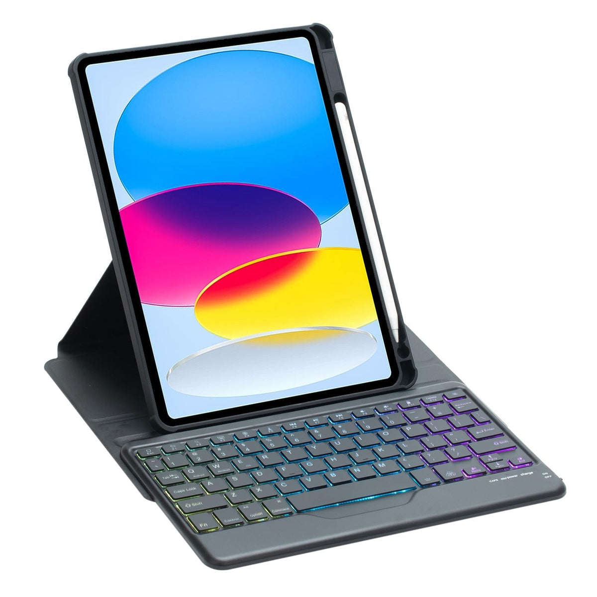 360 Rotation Bluetooth Keyboard Leather Case For Ipad 10.9 2022 With Backlight - Green