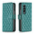 For Samsung Galaxy Z Fold4 5G Diamond Lattice Flip Wallet Case - Green
