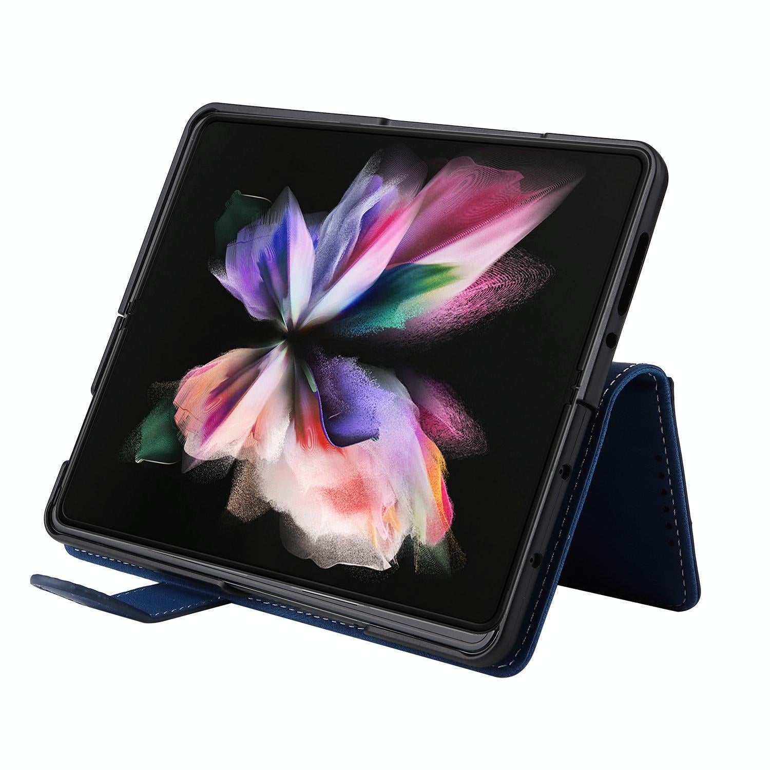 For Samsung Galaxy Z Fold4 5G Foldable Leather Case - Detachable - Black