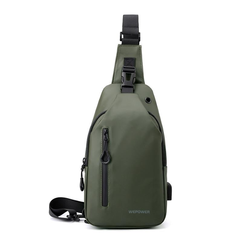 Men Casual Chest Bag Splashproof Backpack - Army Green