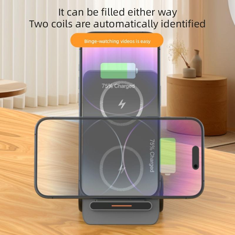 15W 3 In 1 Forklift Wireless Charger With Led Light - Yellow