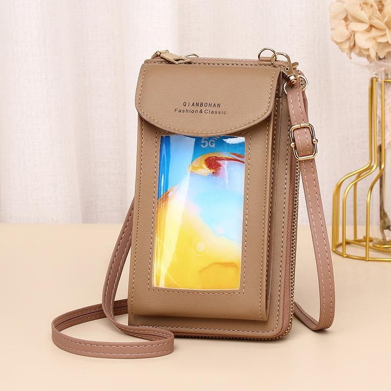 Women Touch Screen Shoulder Bag For Mobile Phones - Light Pink