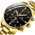 Men Three-Eye Luminous Quartz Watch - Black / Gold