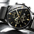 Men Three-Eye Luminous Quartz Watch - Black / Gold