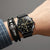 Men Three-Eye Luminous Quartz Watch - Black / Gold