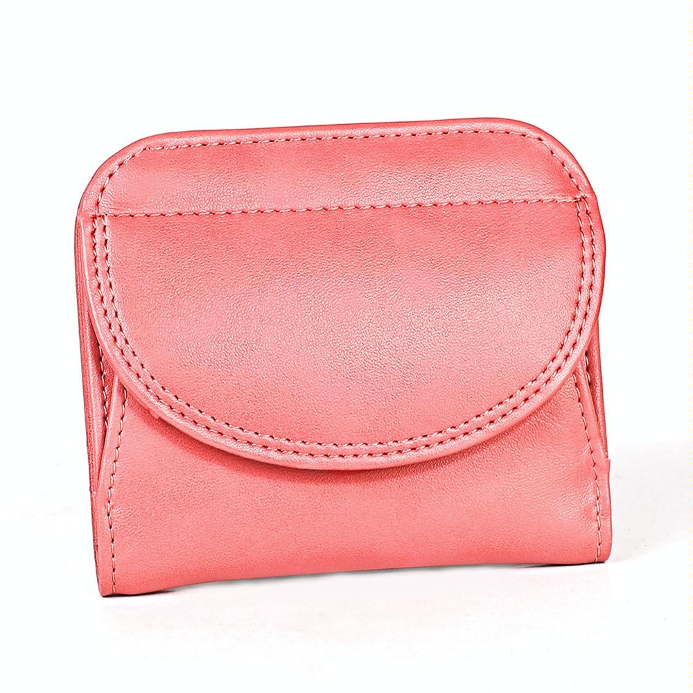Women Leather Rfid Blocking Coin Purse - Compact Design - Purple
