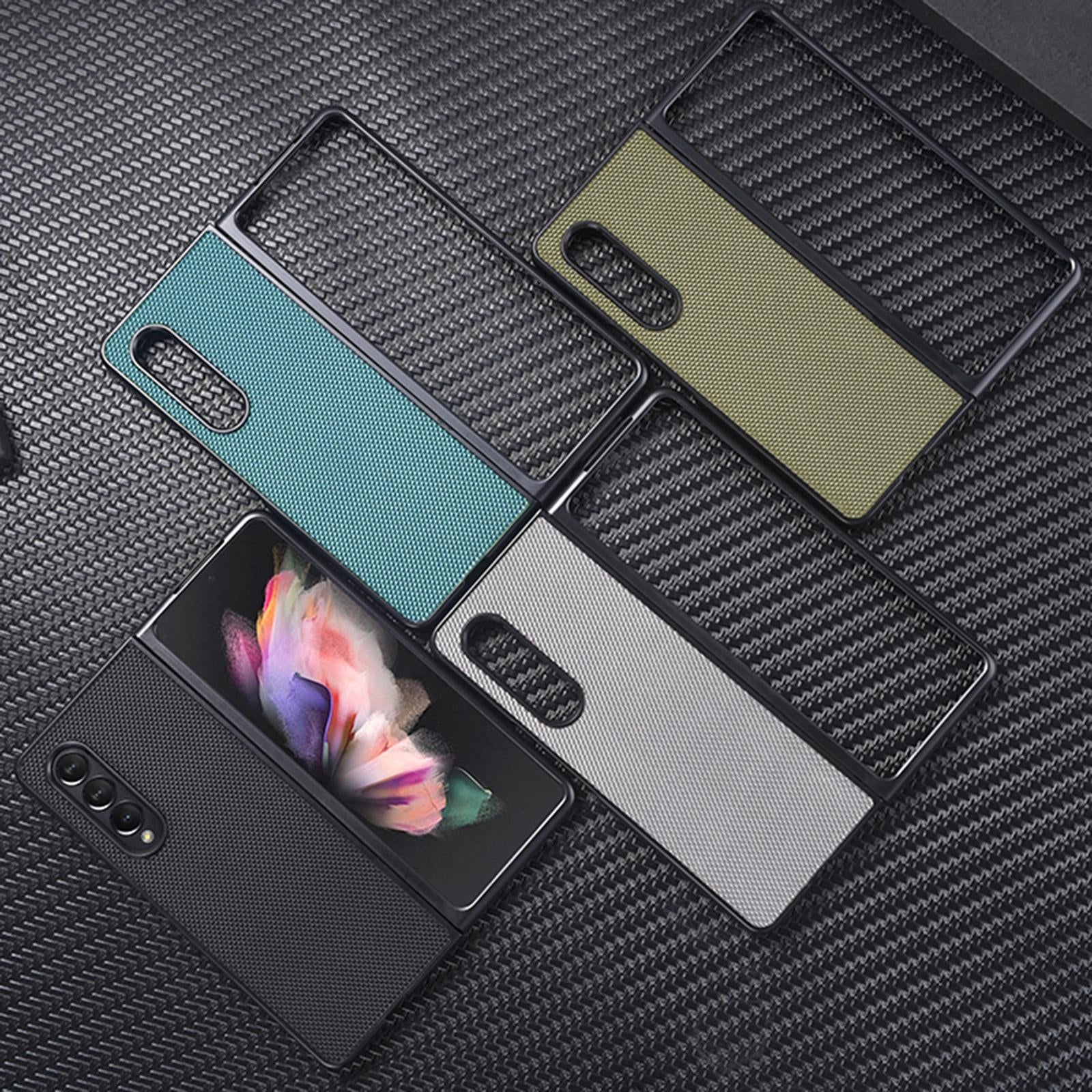 For Samsung Galaxy Z Fold4 5G Shockproof Nylon Phone Case - Black