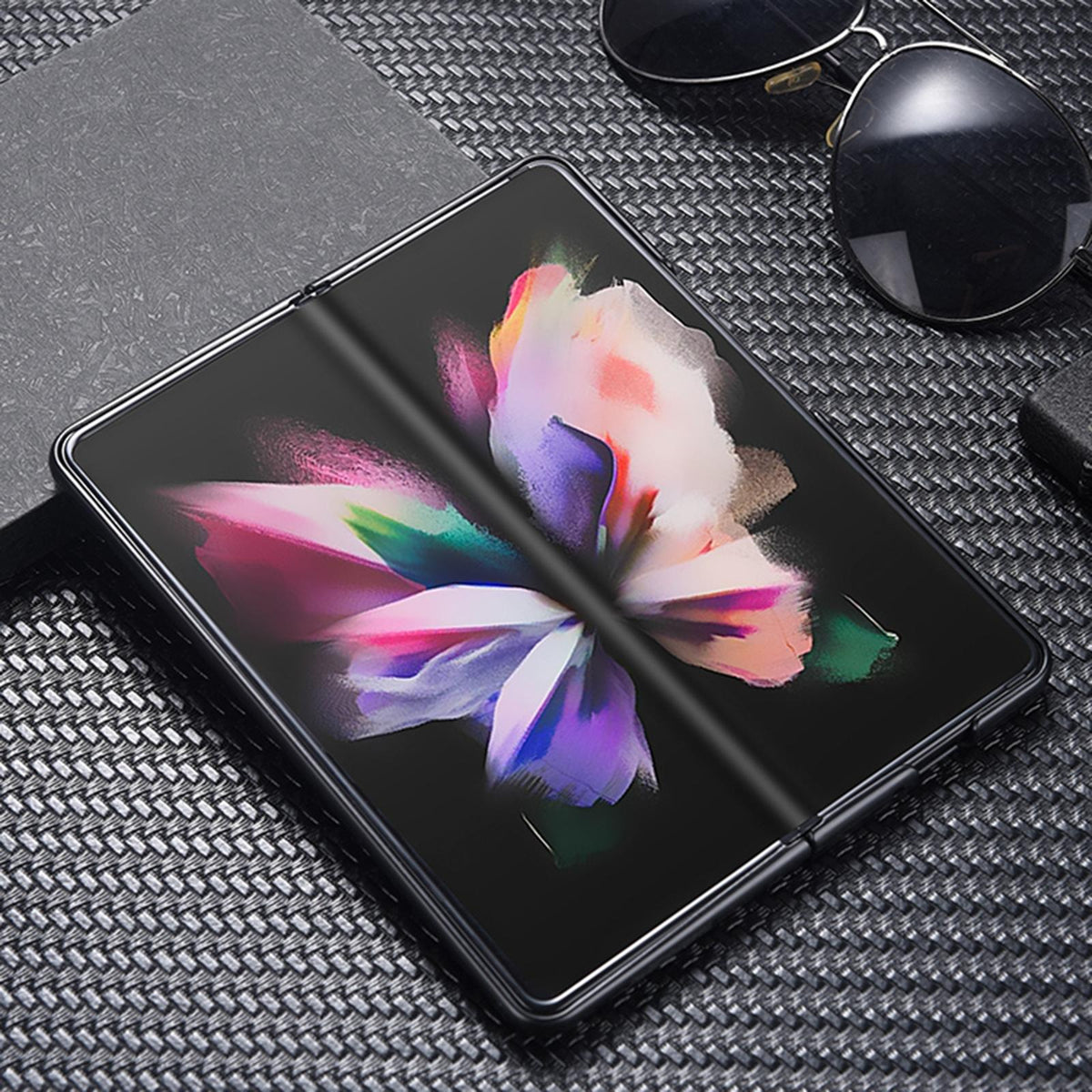 For Samsung Galaxy Z Fold4 5G Shockproof Nylon Phone Case - Black