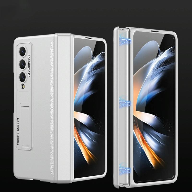 For Samsung Galaxy Z Fold4 5G Foldable Magnetic Hinged Case - Silver