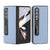 For Samsung Galaxy Z Fold4 5G Leather Phone Case With Holder - Wave Design - Blue