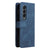 For Samsung Galaxy Z Fold4 5G Metal Button Leather Case - Tree Design - Black