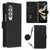 For Samsung Galaxy z Fold4 5G Embossed Leather Flip Crossbody Phone Case - 3d Design - Black