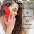 For Samsung Galaxy Z Fold4 5G Samsung Galaxy Z Fold4 Litchi Pattern Single Button Card Holder Phone Case - Blue