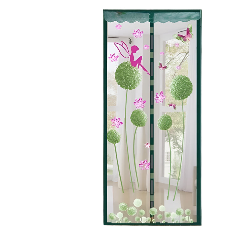 100x210cm Magnetic Summer Mosquito Screen Door Curtain - Green