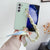 For Samsung Galaxy Z Fold4 5G Leather Phone Case With Metallic Paint And Scarf Bracelet - Green