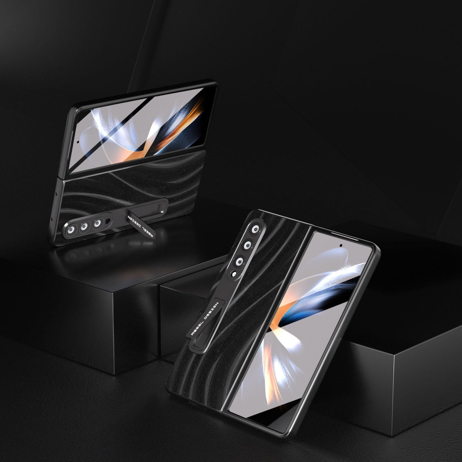 For Samsung Galaxy Z Fold4 5G Galactic Pattern Phone Case - Integrated Protection - Blue