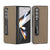 For Samsung Galaxy Z Fold4 5G Leather Phone Case With Holder - Litchi Texture - Grey