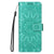 For Samsung Galaxy Z Fold4 5G Sunflower Embossed Leather Phone Case - Green
