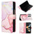 For Samsung Galaxy Z Fold4 5G Marble Leather Flip Case - Rose Gold Ls005