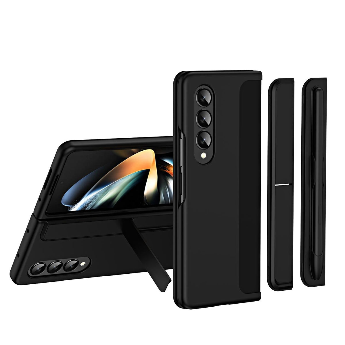 For Samsung Galaxy Z Fold4 5G Detachable Pen &amp; Phone Case - 2 In 1 - Black