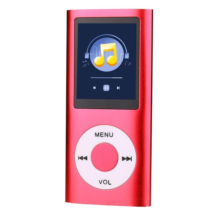 1.8 Inch Metal Mp4 Player + 16G Tf Card + Earphone + Cable - Red - With Earphone+Cable