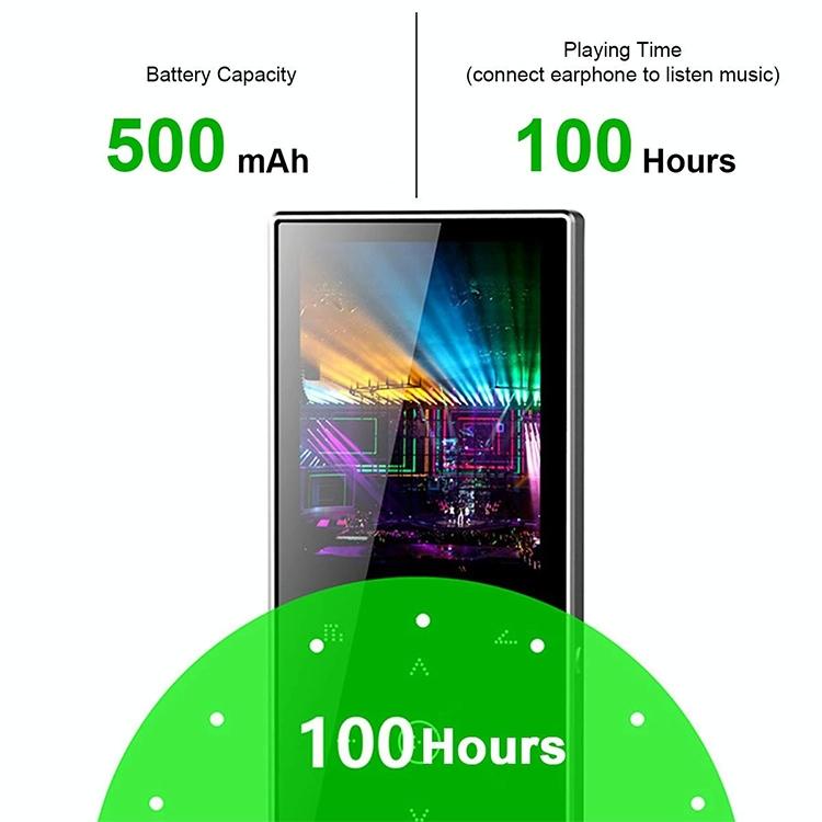 2.4 Inch Touch Mp4 / Mp3 Player 16Gb Memory E Book / Alarm / Timer No Bluetooth - Silver Grey