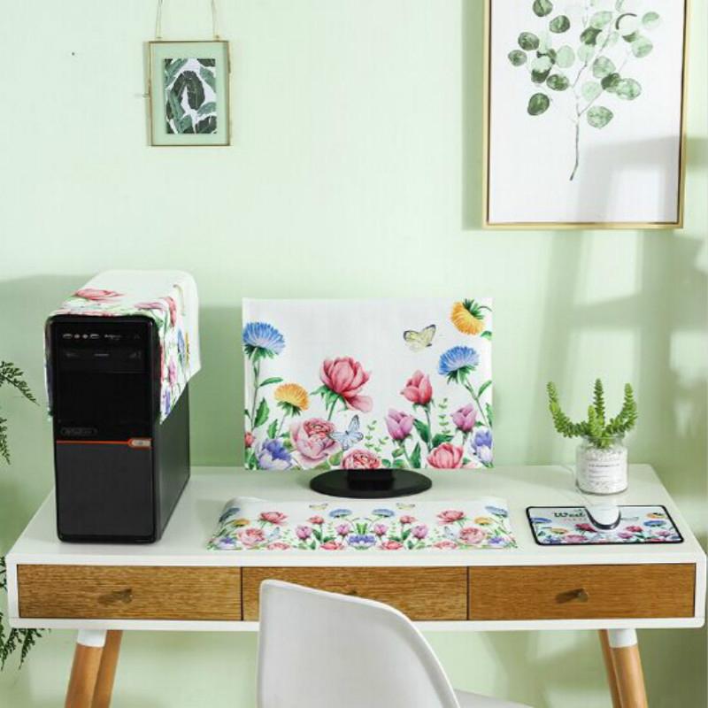 Universal 3-in-1 Desktop Pc Dust Cover - Fits 23-24 Inch Screens - Butterfly