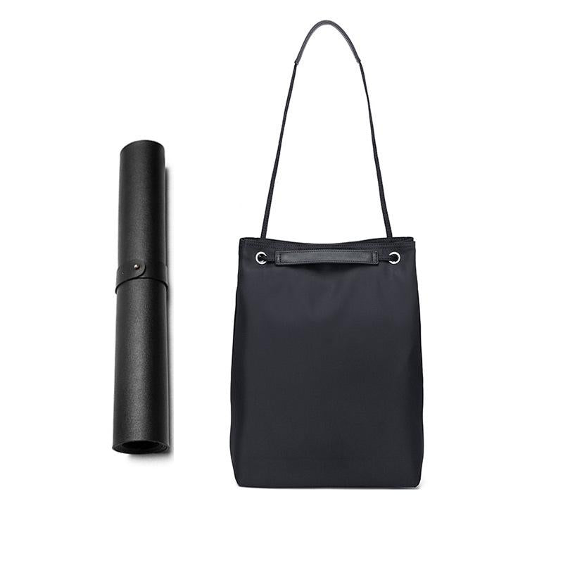 Large Apple Macbook Shoulder / Messenger Bag - Handheld - Black + Black Pu Power Bag