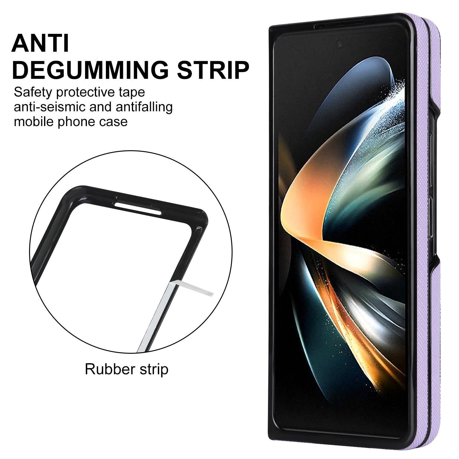 For Samsung Galaxy Z Fold4 5G Foldable Cross Pattern Phone Case - Compact Design - Rose Gold