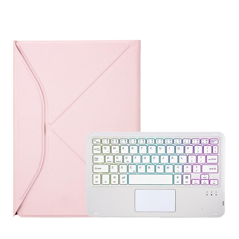 Bluetooth Keyboard Leather Case For Ipad 10.2 - Touchpad Backlight Pen Slot - 2021 / 2020 / 2019 - Sky Blue