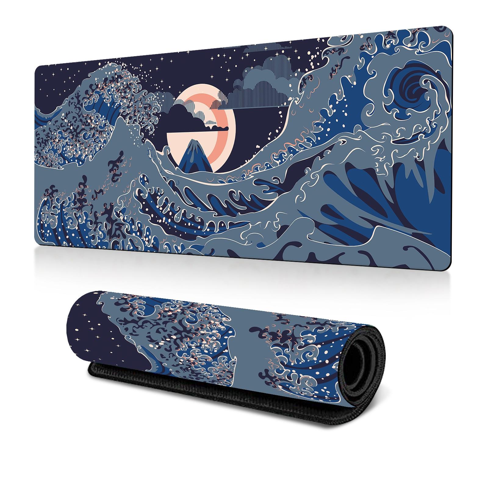 Non Slip Gaming Mouse Pad Big Wave Design - No.14 - 300X800X3Mm