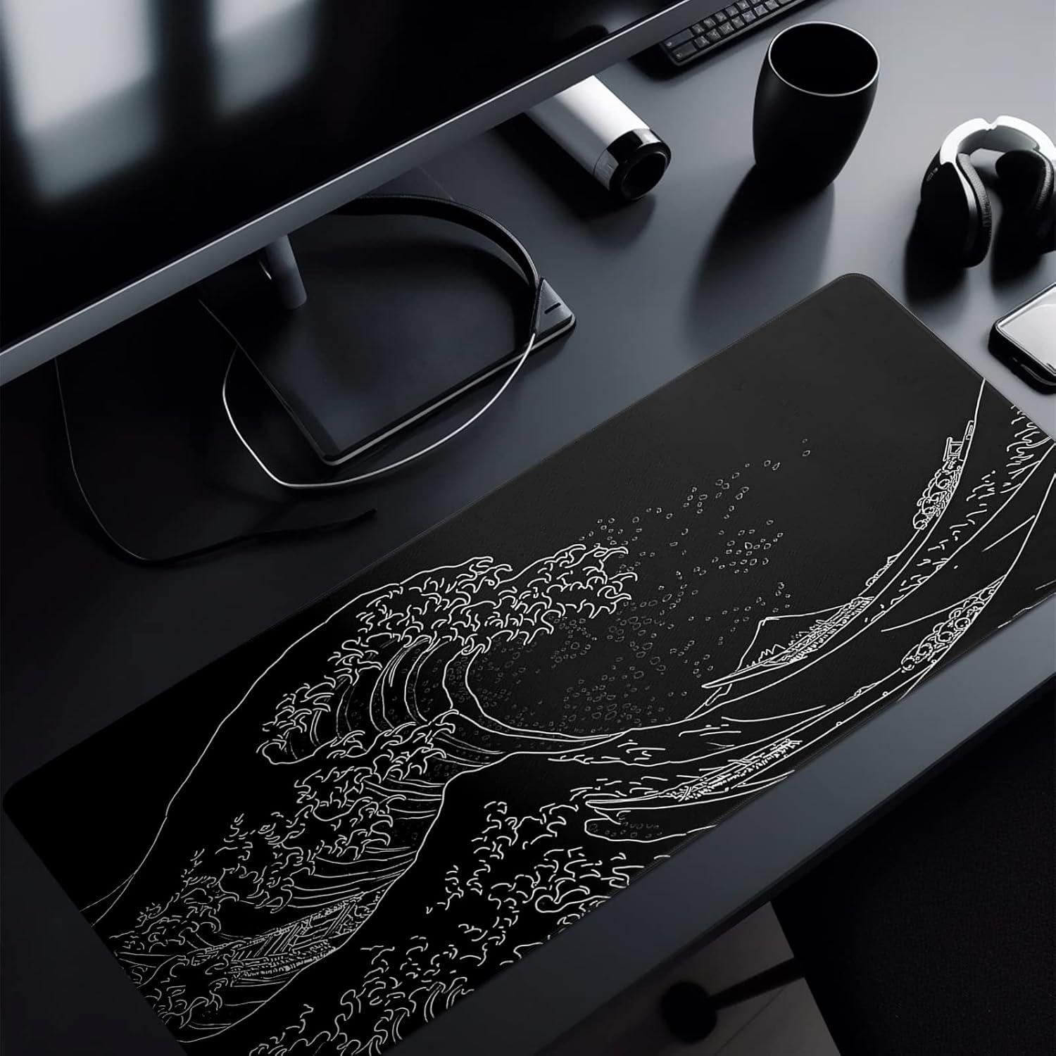 Non Slip Gaming Mouse Pad Big Wave Design - No.14 - 300X800X3Mm