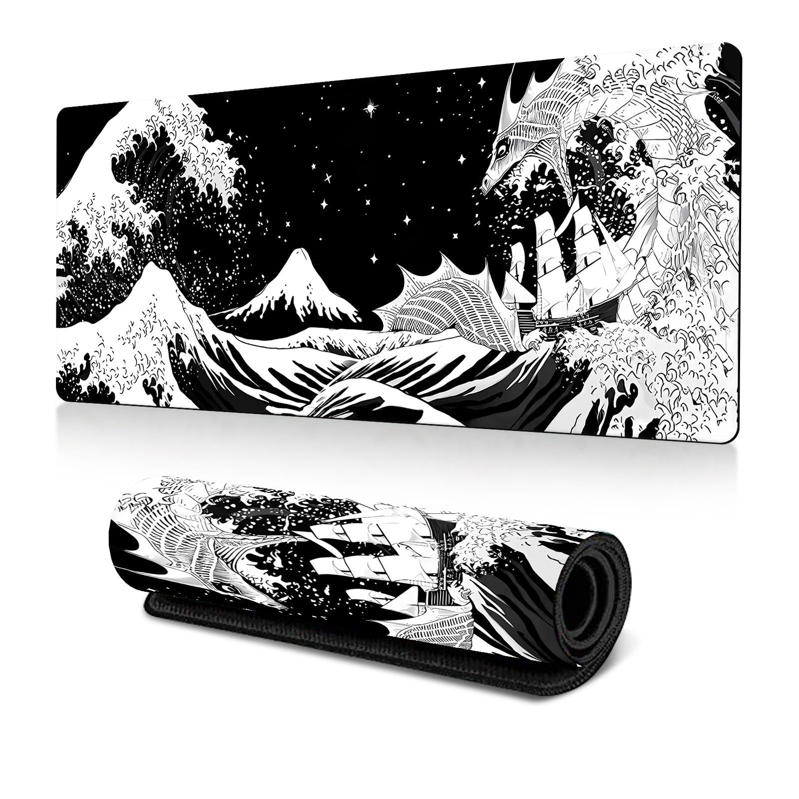 Non Slip Gaming Mouse Pad Big Wave Design - No.14 - 300X800X3Mm