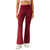 High Waisted Elastic Yoga Flared Pants Size L - Wine Red - Xl