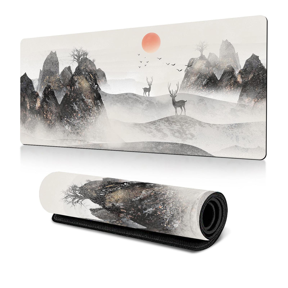 Cherry Blossom Ink Painting Mouse Pad Non Slip - Pattern 9 - 400X900X2Mm