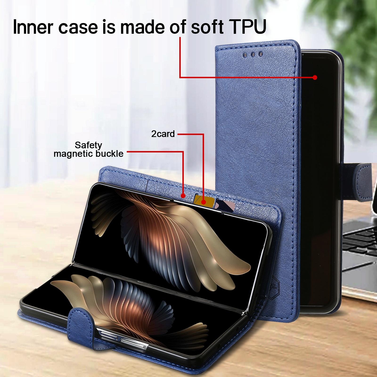 For Samsung Galaxy Z Fold4 5G Leather Texture Phone Case - Pu Tpu - Champagne