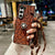 For Samsung Galaxy Z Fold4 5G Camellia Pattern Phone Case With Lanyard - Orange