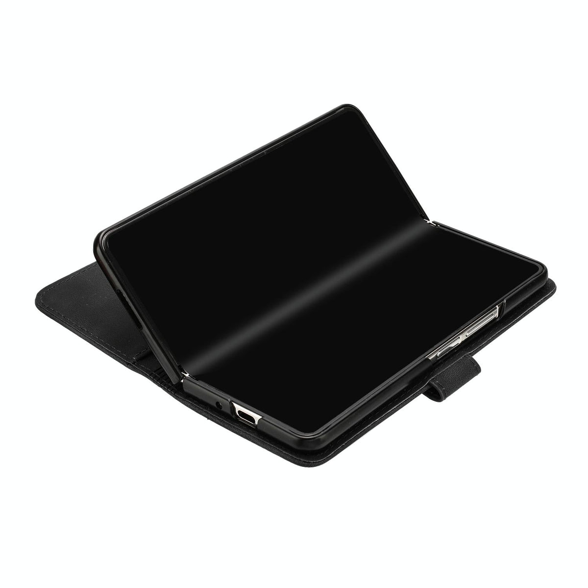 For Samsung Galaxy Z Fold4 5G Smooth Leather Phone Case - Line Pattern - Coffee