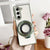 For Samsung Galaxy z Fold4 5G Shockproof Magsafe Holder for Rotating Plating Phone Case - Green