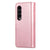 For Samsung Galaxy Z Fold4 5G Leather Phone Case - Smooth Calf Texture - Rose Gold