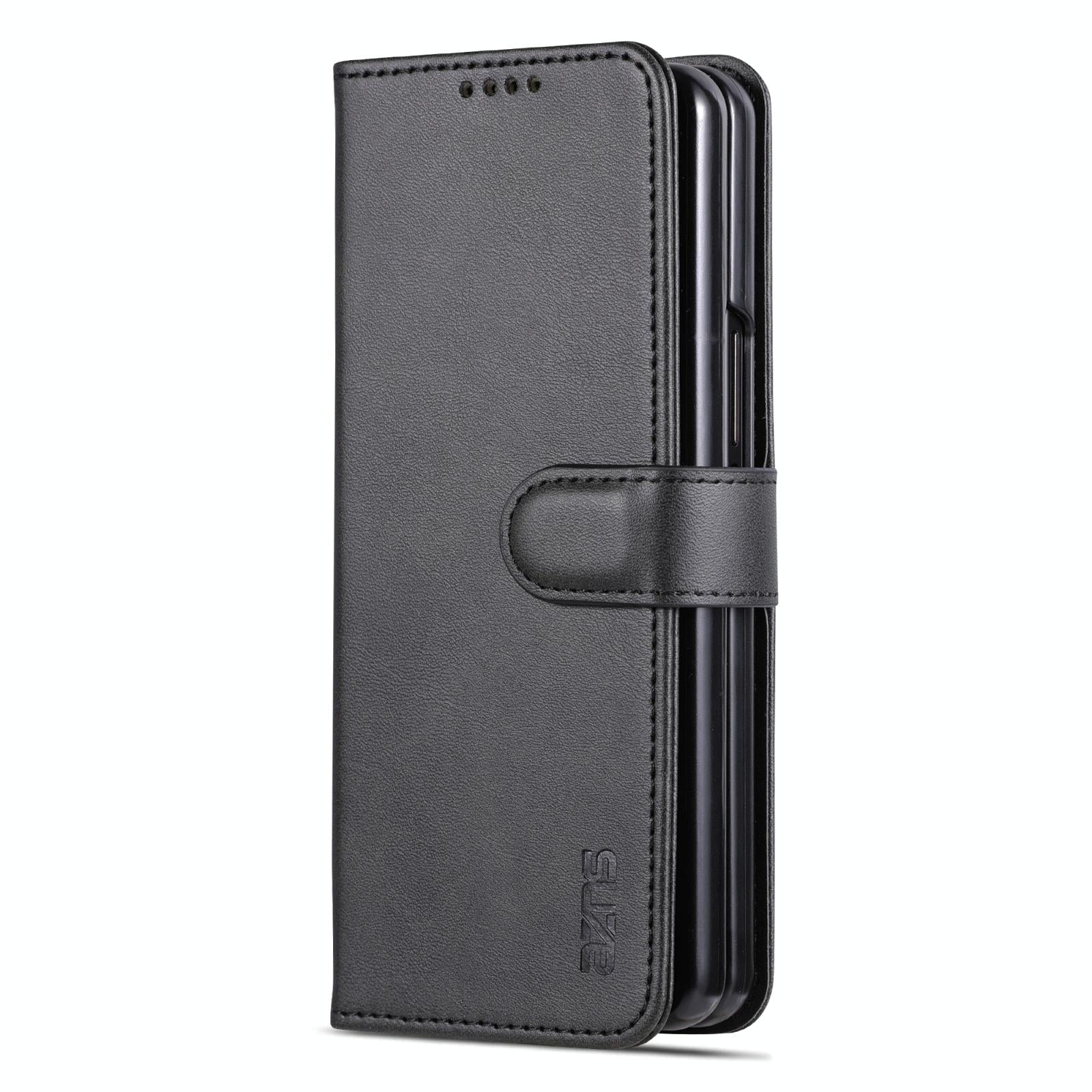 For Samsung Galaxy Z Fold4 5G Leather Phone Case - Smooth Calf Texture - Rose Gold