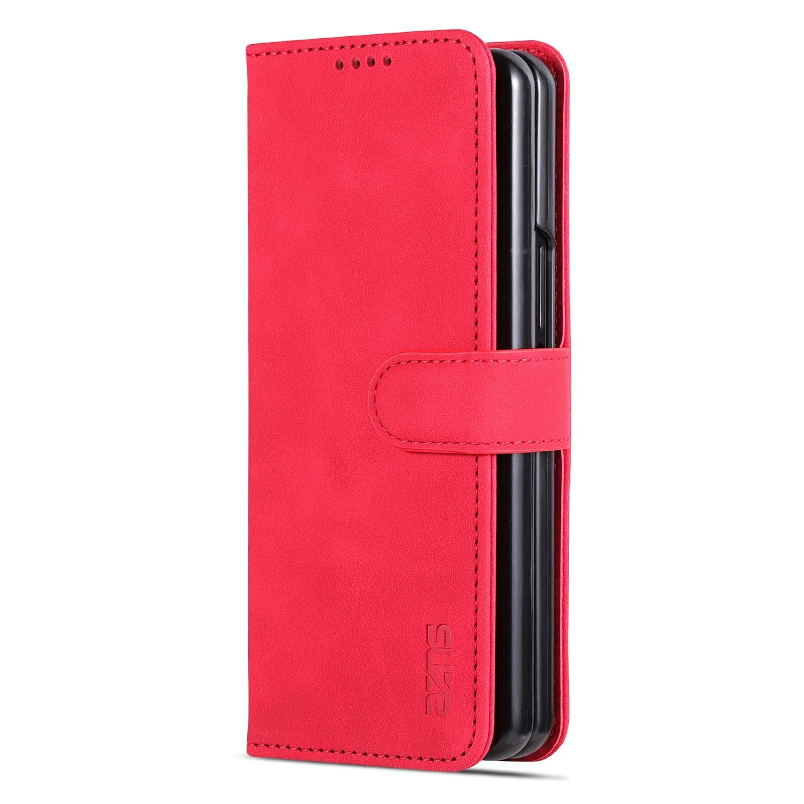 For Samsung Galaxy Z Fold4 5G Leather Phone Case - Smooth Calf Texture - Rose Gold