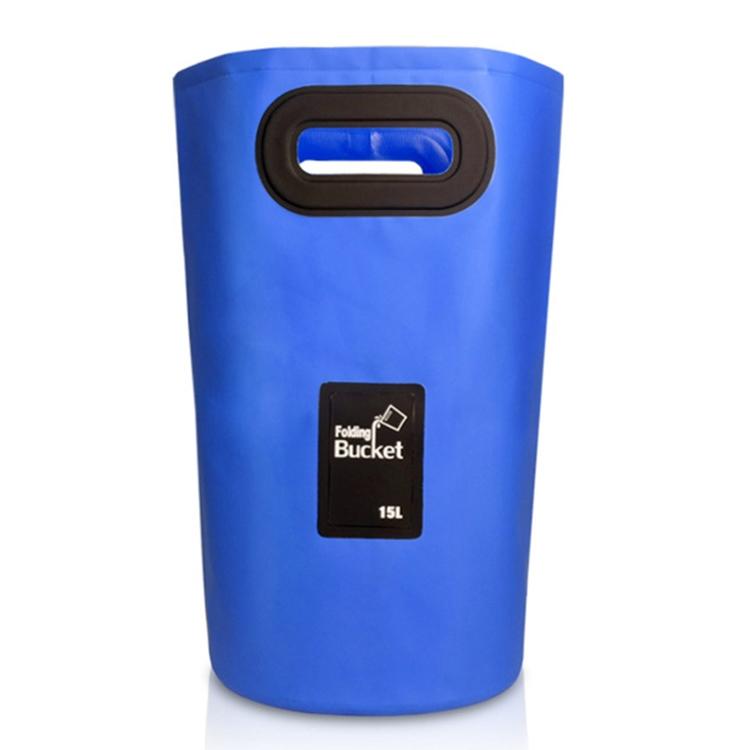 15L Outdoor Portable Folding Sink Pvc Collapsible Bucket - Dark Blue